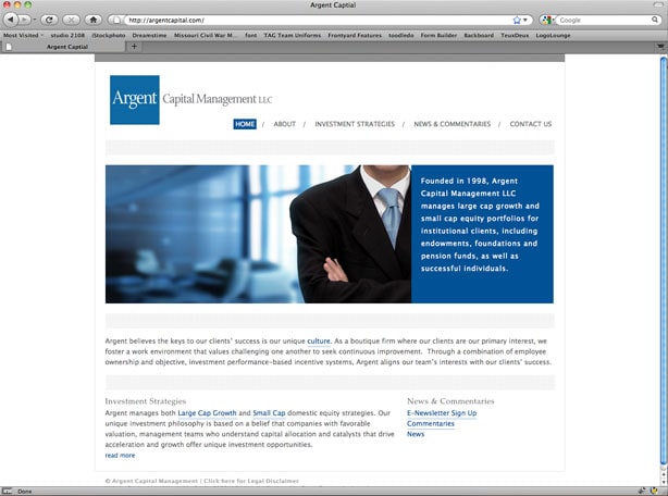 Argent Capital After Web redesign Argent Capital After Web redesign