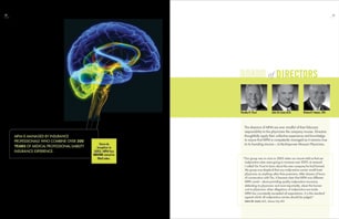 MPM custom designed Annual Report interior page