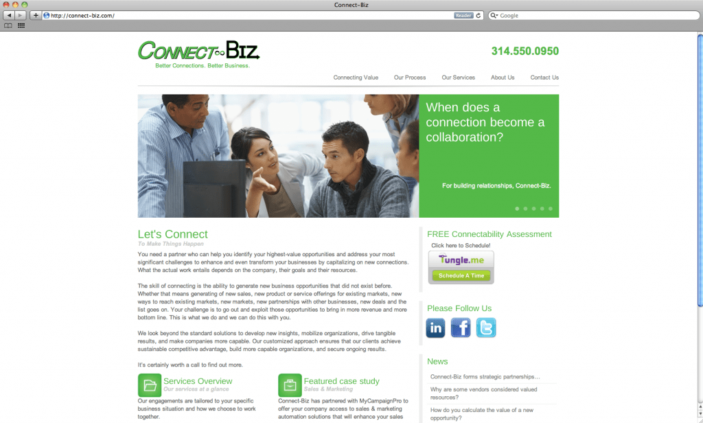Connect-Biz custom designed CMS WordPress website