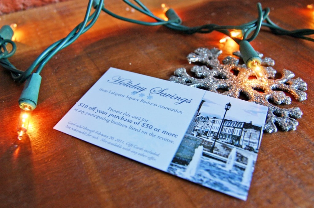 Holiday Savings card