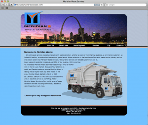Meridian Waste Old website (Before) static html website before