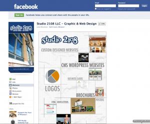 Studio 2108 Facebook Page custom designed Facebook Page for Studio 2108