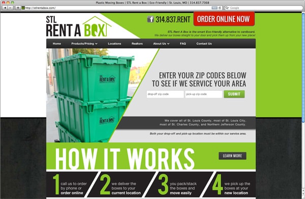 Custom Designed WordPress Website STL Rent a Box