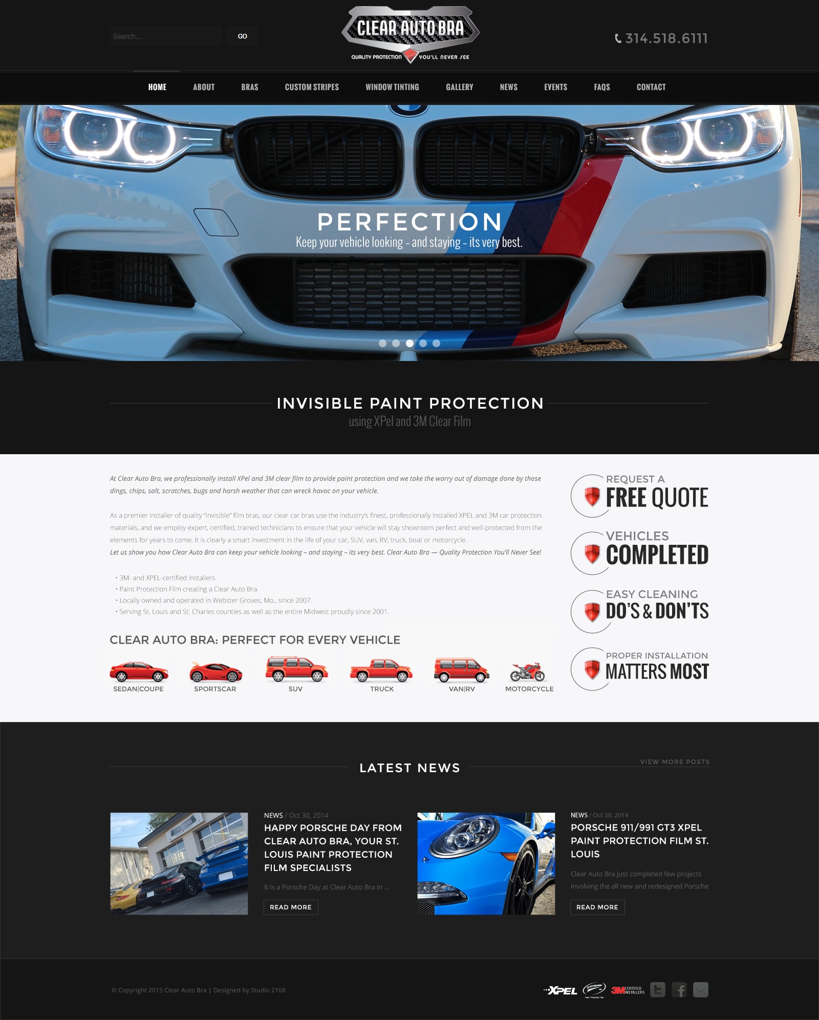 screenshot ClearAutoBra Home Go to Clear Auto Bra