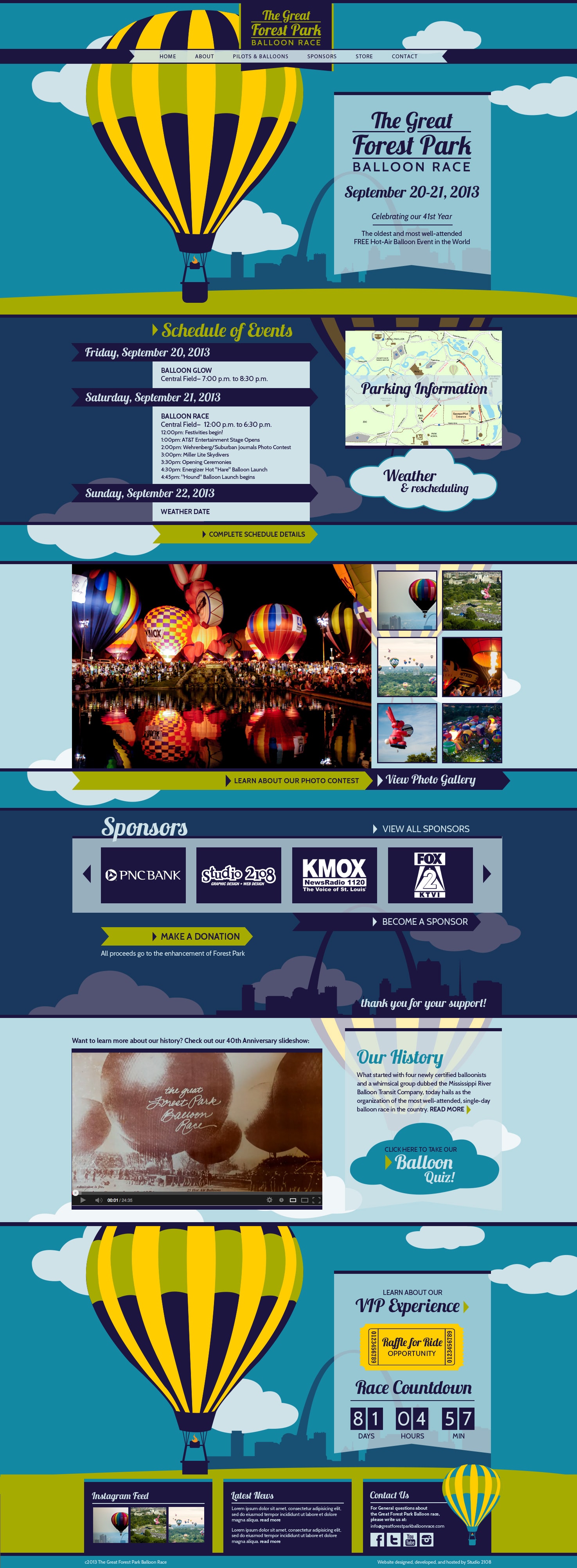 screenshot balloon website Go to Great Forest Park Balloon Race