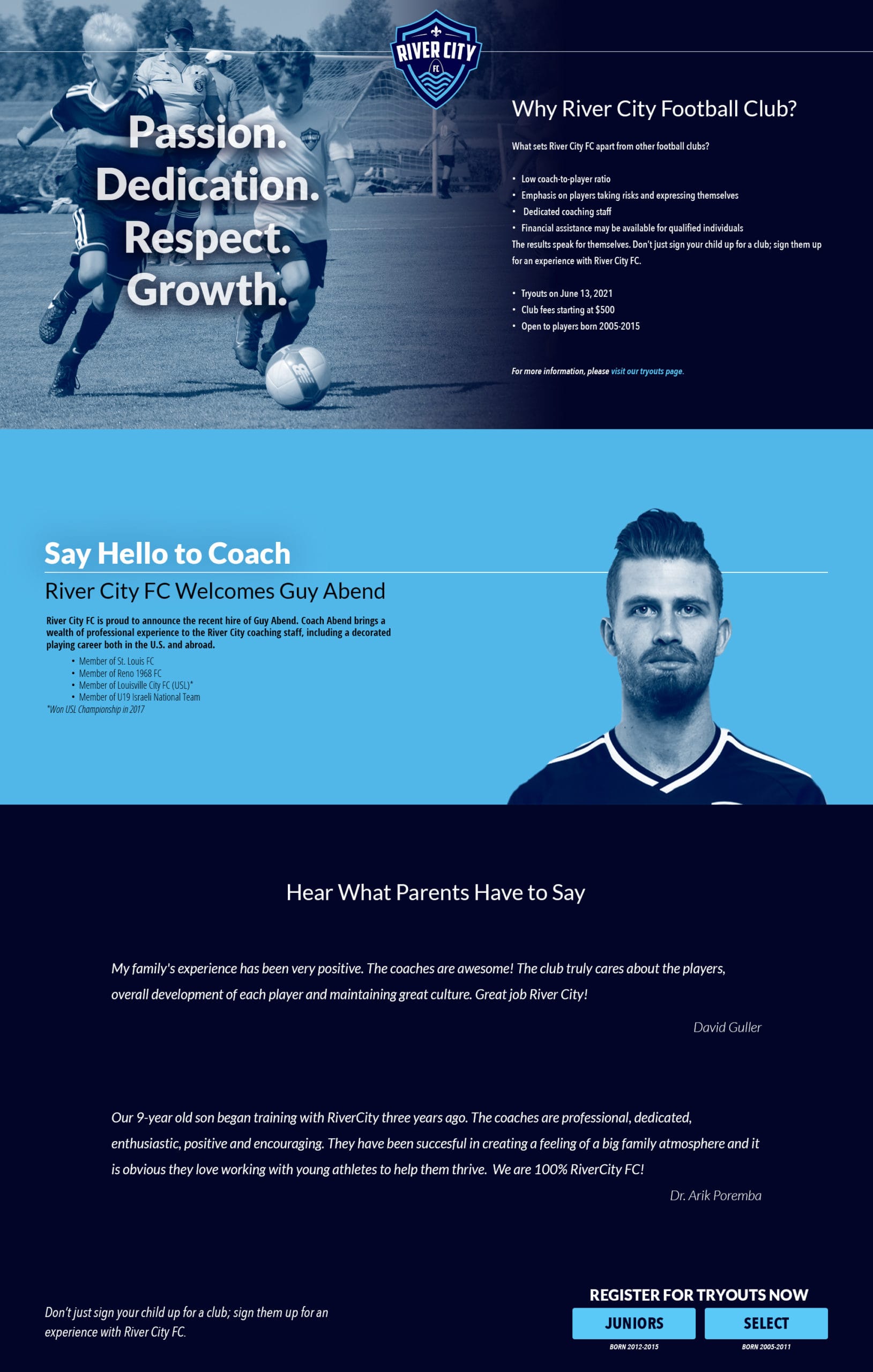 Desktop-Abend Go to River City FC Tryouts