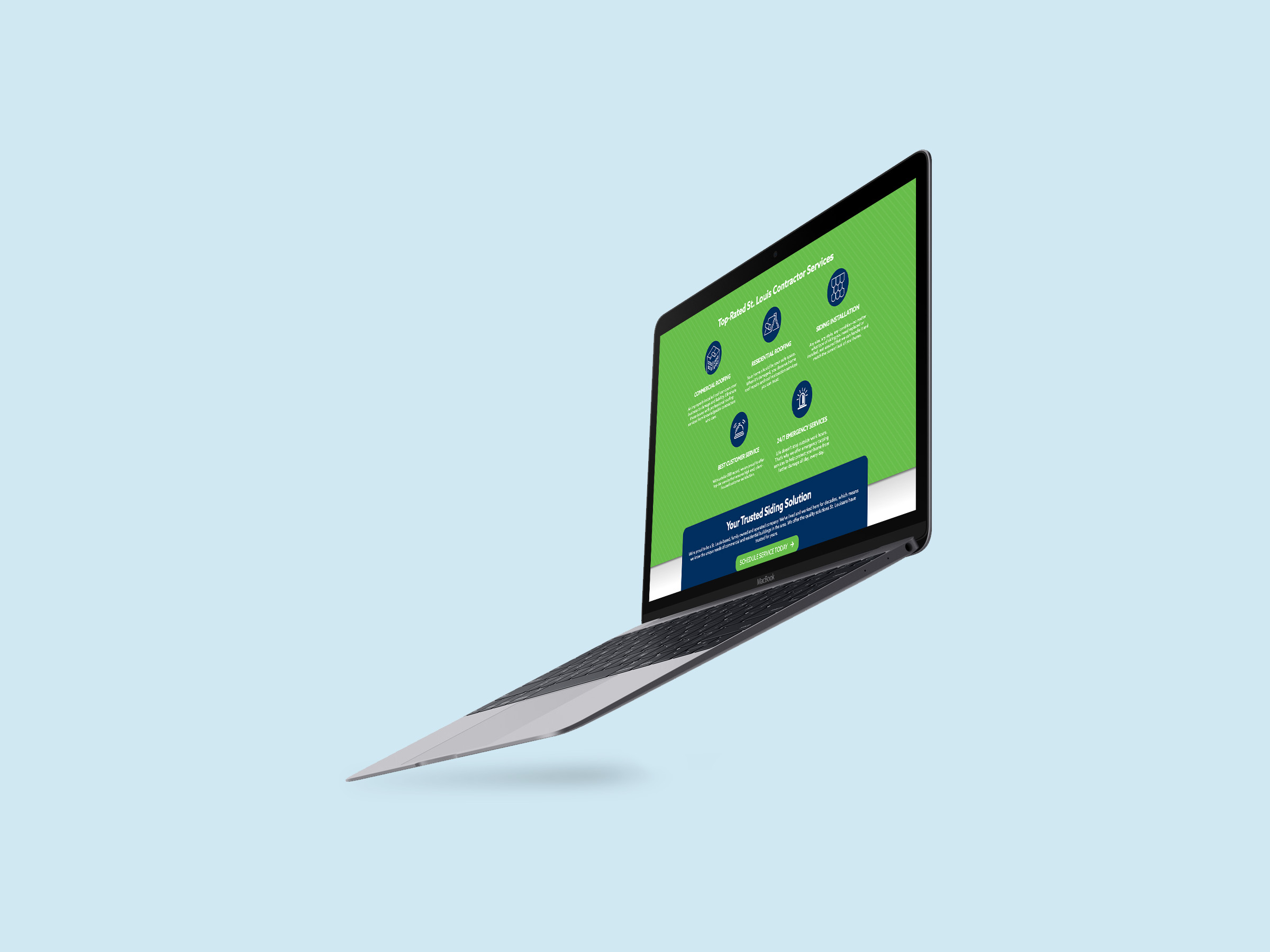 Stonebridge Flying Macbook Mockup