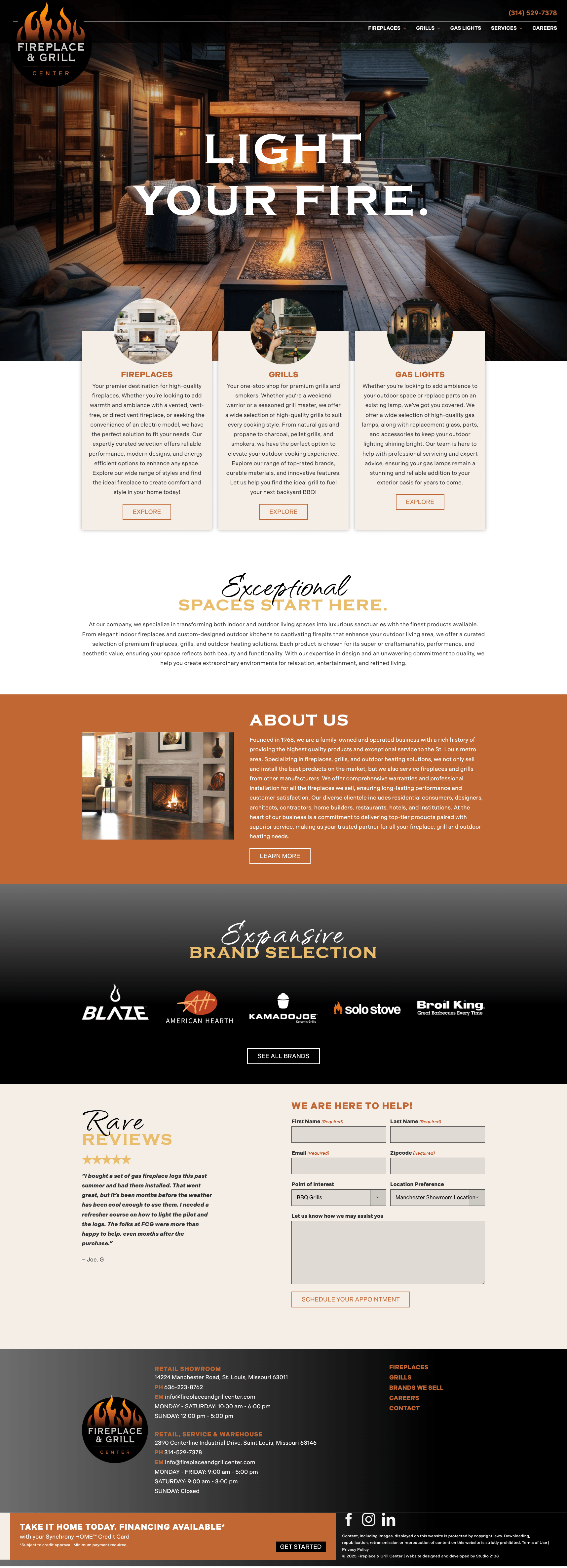 www.fireplaceandgrillcenter.com_ Go to Fireplace & Grill Center Website Redesign
